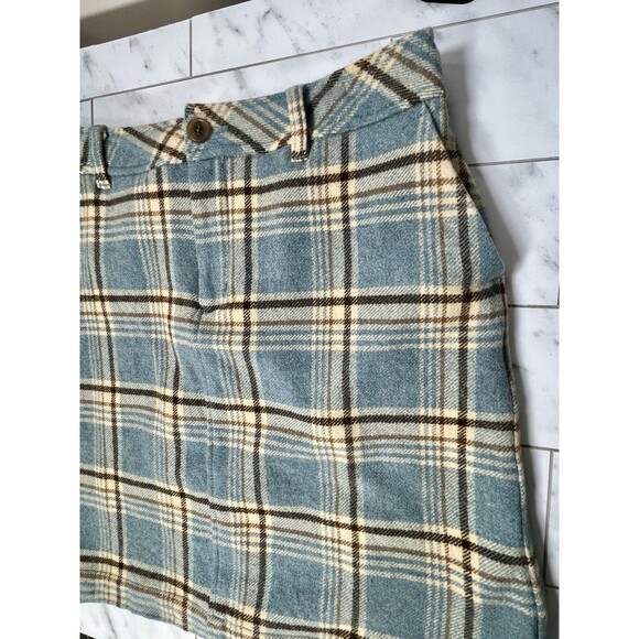 Eddie Bauer Blue Plaid Lined Wool Mini Skirt Womens 6P Clueless Prep School - Picture 2 of 10